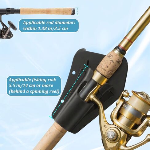Slide-in Fishing Rod Hip Holster with 3PCS Fishing Hook Holders, Adjustable Fish Pole Holster, Hands-Free Rod Holder for Fly & Bank, Quick Draw Waist Belt Inserte Pole Gear in Saudi Arabia