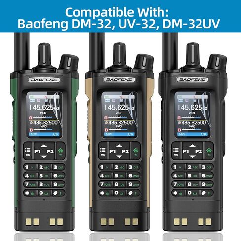 Baofeng (3 Pack) Walkie Talkies Screen Protector Film Hydrogel Film مصممة خصيصًا DM-32UV UV-32 ، ومكافحة التأثير توفر حماية كاملة لسيارة الراديو ثنائية الاتجاه in Saudi Arabia