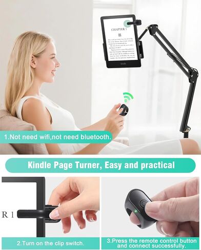 Kindle Page Turner Remote for Kindle Paperwhite iPad iPhone.Kindle Accessories لعناصر التحكم عن بُعد Camera Camcorder أيضًا ، حلقة Kindle Clicker Turner للأجهزة اللوحية ، الكاميرا ، الكتب الإلكترونية (أسود) in Kuwait