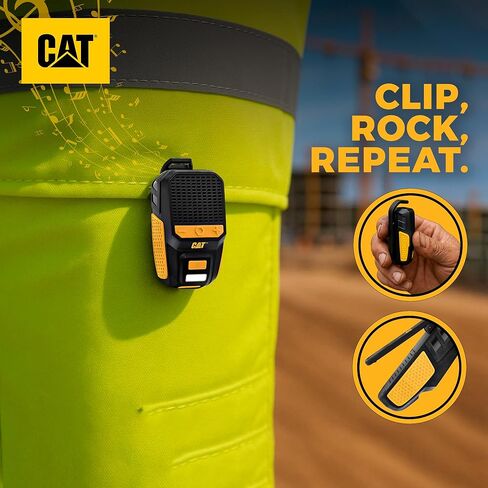 CAT Wearable Bluetooth Speaker – Clip-On, Wireless, Jobsite-Pro, Water-Resistant, Built-in Mic, Hands-Free Calls & Music, Portable Speaker for Work, Outdoor, Construction, & More in Saudi Arabia