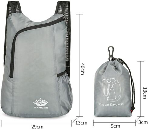 Folding Backpack Cycling Sports Backpack Lightweight, Gray in Saudi Arabia