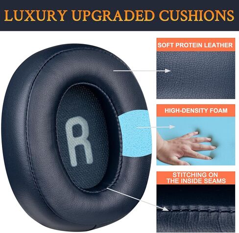 SOULWIT Earpads Replacement for JBL Tune 700BT, 710BT, 720BT, 750BTNC, 760NC, 770NC Wireless Over-Ear Headphones, Ear Pads Cushions with Soft Protein Leather and High-Density Foam - Black in Saudi Arabia