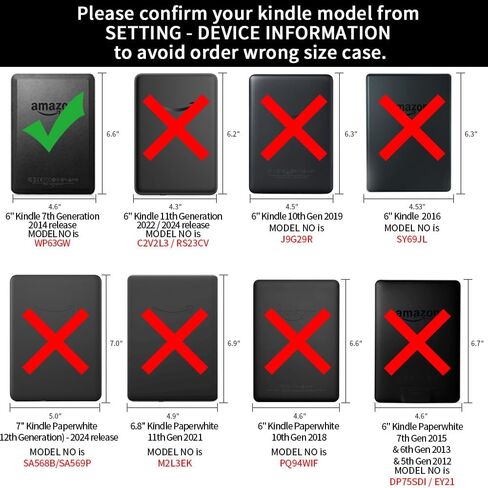 Case for Kindle (7th Generation, 2014 Release) - Slim Fit TPU Gel Protective Cover Case for 6" Kindle (Model No. WP63GW), Black in Kuwait