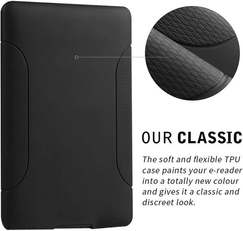 Case for Kindle (7th Generation, 2014 Release) - Slim Fit TPU Gel Protective Cover Case for 6" Kindle (Model No. WP63GW), Black in Kuwait