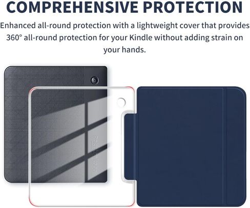 علبة لـ 7 "Kobo Libra Color 2024 تم إصدارها ، غطاء خلفي TPU شفافًا واضحًا تمامًا مع نوم/استيقاظ تلقائي لألوان Kobo Libra ، الأزرق الداكن in Saudi Arabia