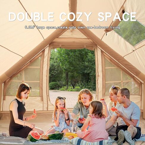 Inflatable Tent for Camping,4/6 Person Blow Up Air Glamping Room Tent House with Stove in Saudi Arabia