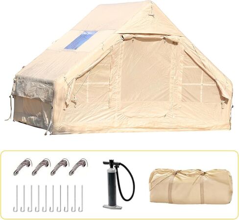 Inflatable Tent for Camping,4/6 Person Blow Up Air Glamping Room Tent House with Stove in Saudi Arabia