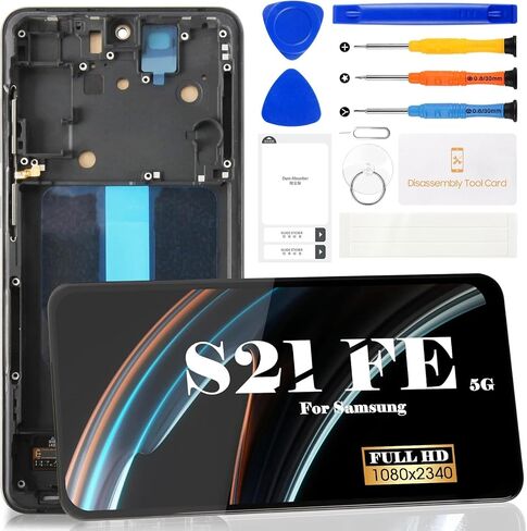 TFT لـ Samsung Galaxy S21 Fe 5G LCD شاشة الاستبدال لـ Samsung Galaxy S21 FE 5G LCD Display لـ SM-G990 Touch Screen Digitizer Assember Assembly مجموعات مع إطار (أسود) in Saudi Arabia