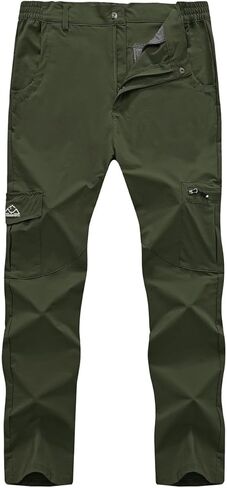 Rdruko Men's Hiking Pants Lightweight Quick Dry Water Resistant Outdoor Travel Work Fishing Pants 6 Pockets in Kuwait