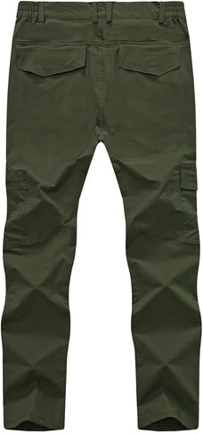 Rdruko Men's Hiking Pants Lightweight Quick Dry Water Resistant Outdoor Travel Work Fishing Pants 6 Pockets in Kuwait