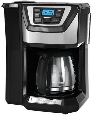 BLACK+DECKER 12-Cup Mill and Brew Coffe Maker, CM5000B, 24-Hour Programble, Built-in Grinder, Sneak-A-Cup, Permanent Washable Fitler in Saudi Arabia
