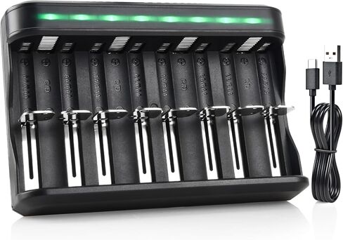 شاحن بطارية SOSHINE AA AAA ، شاحن بطارية 8 BAY C D لبطاريات AAA/AA/SC/C/D NI-MH NI-CD (شحن USB سريع ، فتحة مستقلة) (C02) in Kuwait