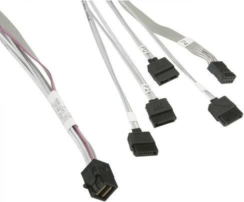 SUPERMICRO COMPUTER CBL-SAST-0556 Internal Minisas HD to 4 SATA with Sideband 90/75/75Cm Cable in Saudi Arabia