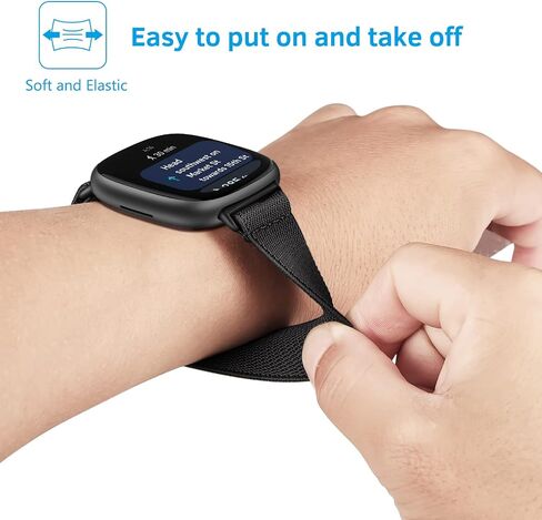 Fintie Finctip Band متوافق مع Fitbit Versa 4 3 ، Sense 2 1 نطاقات ، إكسسوارات استبدال حزام النايلون الناعمة in Saudi Arabia