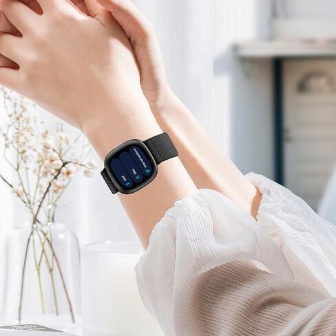 Fintie Finctip Band متوافق مع Fitbit Versa 4 3 ، Sense 2 1 نطاقات ، إكسسوارات استبدال حزام النايلون الناعمة in Saudi Arabia