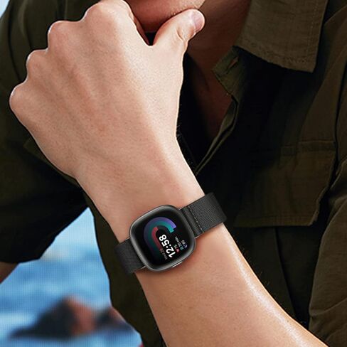 Fintie Finctip Band متوافق مع Fitbit Versa 4 3 ، Sense 2 1 نطاقات ، إكسسوارات استبدال حزام النايلون الناعمة in Saudi Arabia