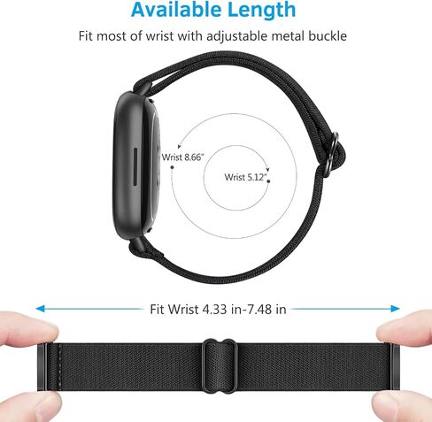 Fintie Finctip Band متوافق مع Fitbit Versa 4 3 ، Sense 2 1 نطاقات ، إكسسوارات استبدال حزام النايلون الناعمة in Saudi Arabia