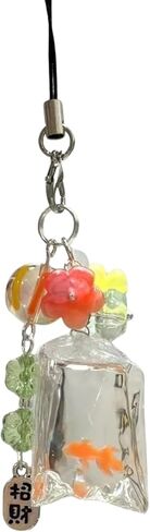 Fish Phone Charm, Cellphone String Strap Hook, Keychain Accessories Decoration, Small Portable Y2K Stylish Beaded Lanyard Ring Rope Accent for Airpods Jewelry Pendants Wrist Bag Camera Personalization in Saudi Arabia