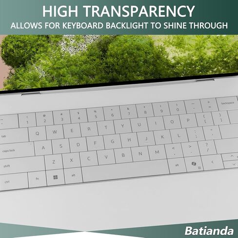 Batianda Keyboard Cover Skin for Dell XPS 13 Laptop Copilot+ PC 13.4" Display 2024 Release Model 9340/9345/9350 Ultra-Thin Transparent TPU, Lightweight & Durable, Spill-Proof, Dust-Resistant in Saudi Arabia