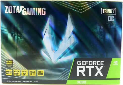 ZOTAC Gaming GeForce RTX 3090 Trinity OC 24GB GDDR6X 384-bit 19.5 Gbps PCIE 4.0 Gaming Graphics Card, IceStorm 2.0 Advanced Cooling, Spectra 2.0 RGB Lighting, ZT-A30900J-10P (Renewed) in Saudi Arabia