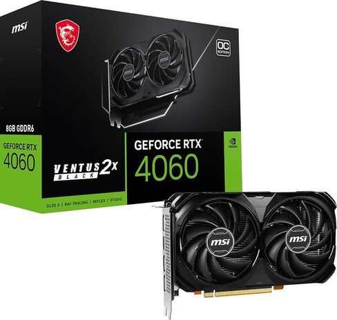 MSI Gaming GeForce RTX 4060 8GB GDRR6 128-bit HDMI/DP NVLINK TORX FAN 4.0 ADA LOVELACE ARCHARD CARD in Saudi Arabia