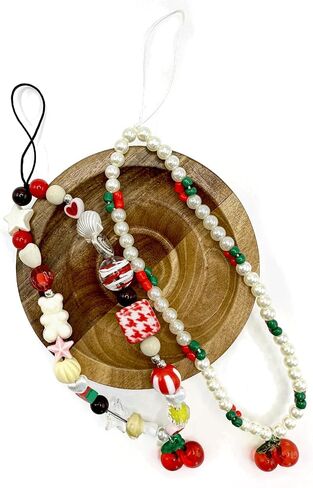 2pcs Cherry Sherly Sharms ، حزام معصم Acrylic Pearl ، سحر كرز لطيف لحالة الهاتف ، حزام سوار مفاتيح لزخارف قرطاسية مفتاح الكاميرا للنساء in Saudi Arabia