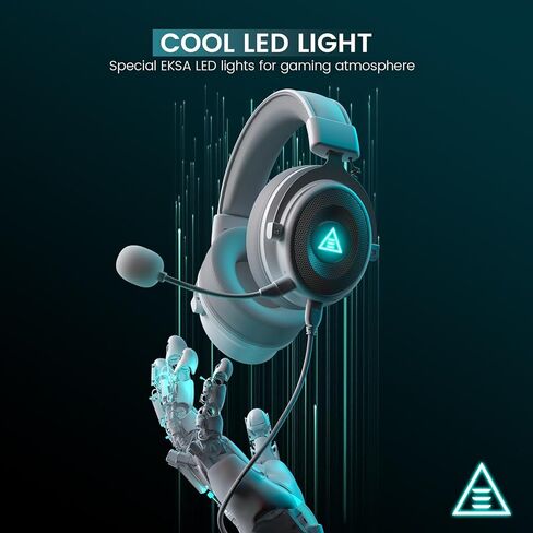 EKSA USB Gaming Headset for PC, Computer Gaming Headphones with Detachable Microphone Noise Cancelling, 7.1 Surround Sound, 50MM Driver, Wired Headset for PS4 PS5, Xbox One, Laptop (Yellow) in Kuwait