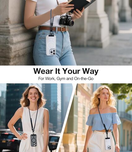 علامة تبويب حبل الهاتف لجهاز iPhone و Ultra-Didence & Ultra-Shin-Thin Phone Lanyard Patch ، جزء استبدال حزام الهاتف لجميع حالات الهاتف الكاملة لـ Samsung و Android ، Black X2 in Kuwait