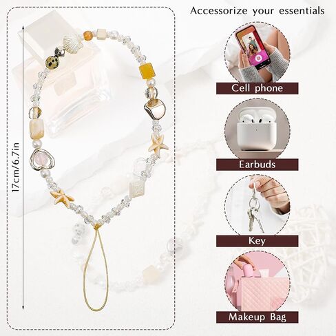 Beaded Camera Wrist Strap,Beaded Phone Charms Strap,Cute Digital Camera Charm Lanyard,Phone Keychain Decoration for Wallet Phones Case Accessories in Saudi Arabia