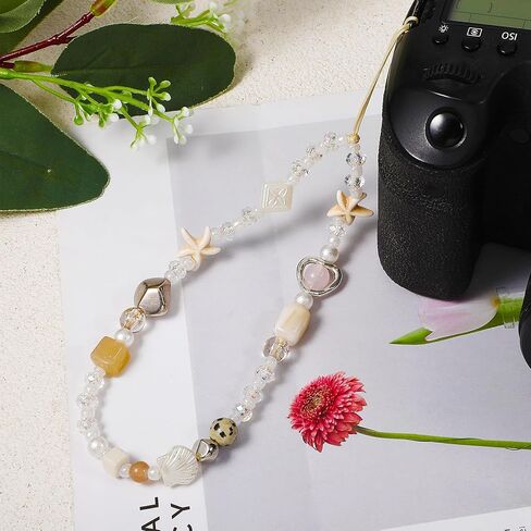 Beaded Camera Wrist Strap,Beaded Phone Charms Strap,Cute Digital Camera Charm Lanyard,Phone Keychain Decoration for Wallet Phones Case Accessories in Saudi Arabia