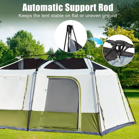 YOLENY Instant Cabin Tent, 4-8 Person Quick Setup Family Camping Tent with Rainfly and Extended Canopy, Weather Resistant Tent with Mesh Windows and Doors for Camping, Backyard and Festivals in Kuwait