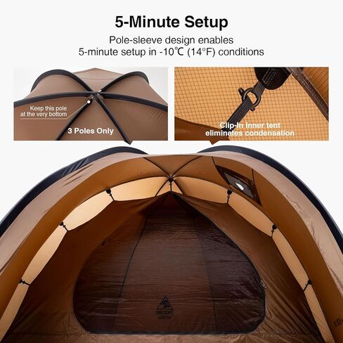 Onetigris Coco Nest Solo Hot Tent مع Jack Stove Jack ، 3000 مم مقاومة للماء ، خيمة قبة خالية من الرياح مع شبكة داخلية in Saudi Arabia
