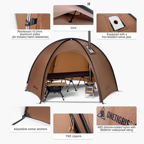 Onetigris Coco Nest Solo Hot Tent مع Jack Stove Jack ، 3000 مم مقاومة للماء ، خيمة قبة خالية من الرياح مع شبكة داخلية in Saudi Arabia