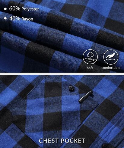 Ceoutdoor Hooded Flannel Plaid Shirt for Men Long Sleeve Casual Regular Fit Button Down Shirts in Saudi Arabia
