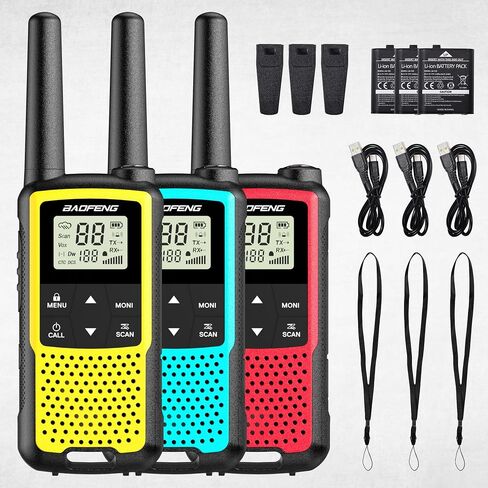 Baofeng BF-33C Walkie Talkies for Kids Rechargeable Battery, Long Range FRS Two-Way Radios, VOX, Dual Watch, USB-C Charging, NOAA, Call Tone, Flashlight, for Outdoor Play & Family Adventures, 3 Pack in Saudi Arabia