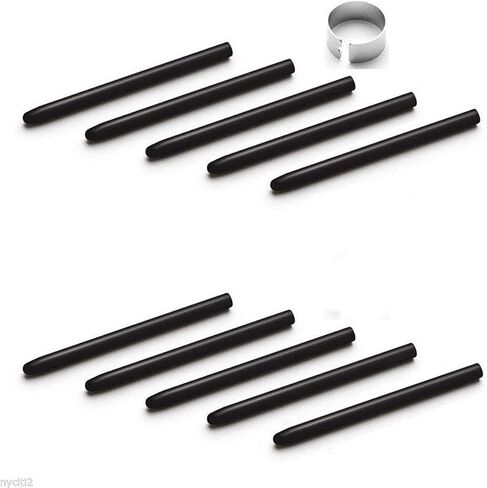 10Pcs Black Pen Nibs tip Refill with Removal Ring for Wacom CTL CTH 471 671 472 490 690 4100 6100 Intuos4 5 in Saudi Arabia