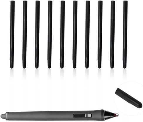 10Pcs Black Pen Nibs tip Refill with Removal Ring for Wacom CTL CTH 471 671 472 490 690 4100 6100 Intuos4 5 in Saudi Arabia