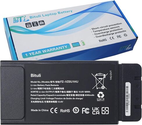 FZ-VZSU1HU Laptop Battery Replacement Pack for PANASONIC TOUGHBOOK 55 Series FZ-55 Mk1 Mk2 PN 3INR19/66-2 Higher Capacity (10.8V 68Wh/6300mAh) in Saudi Arabia