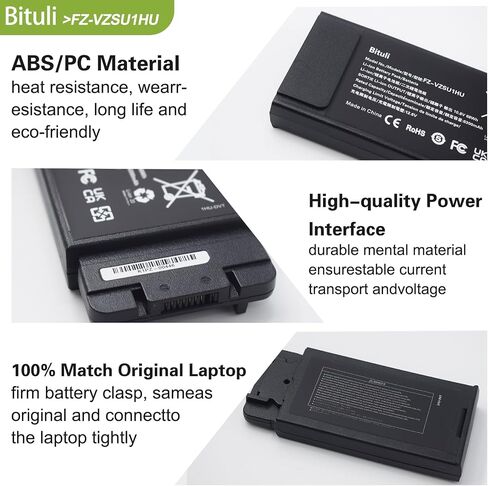 FZ-VZSU1HU Laptop Battery Replacement Pack for PANASONIC TOUGHBOOK 55 Series FZ-55 Mk1 Mk2 PN 3INR19/66-2 Higher Capacity (10.8V 68Wh/6300mAh) in Saudi Arabia