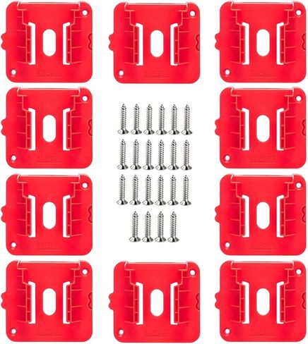 10 حزمة حامل بطارية لميلووكي M18 18V ، منظم Dock Dock Hight في 48-11-1850 1860 ، تخزين Work Van & Toolbox (W/ 22 مسامير ، بطارية غير متضمنة) in Kuwait