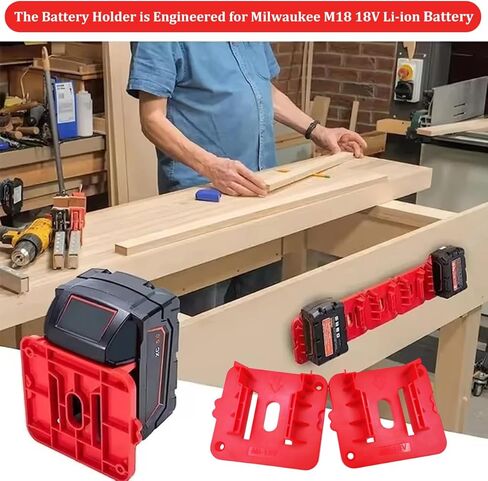 10 حزمة حامل بطارية لميلووكي M18 18V ، منظم Dock Dock Hight في 48-11-1850 1860 ، تخزين Work Van & Toolbox (W/ 22 مسامير ، بطارية غير متضمنة) in Kuwait