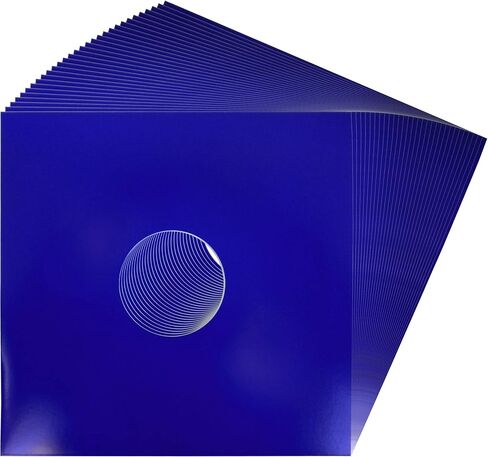 (25 Pack) 12 inch LP Blue Record Jacket Covers - with Hole to View Center Label - Protect Your Vinyl #12JWBLHH in Saudi Arabia