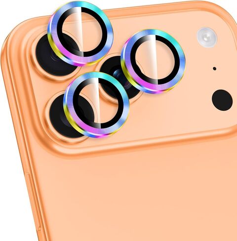 for iPhone 17 Camera Lens Protector, Individual Metal Ring Tempered Glass Lens Cover,[Strong Adsorption] Scratch Resistant Thin HD Clear Lens Cover,1 Set-Black in Kuwait