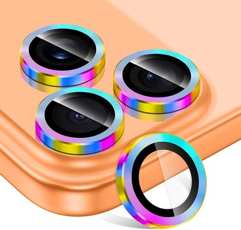 for iPhone 17 Camera Lens Protector, Individual Metal Ring Tempered Glass Lens Cover,[Strong Adsorption] Scratch Resistant Thin HD Clear Lens Cover,1 Set-Black in Kuwait