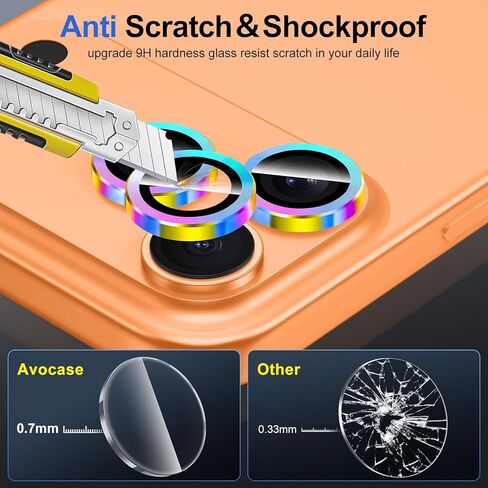 for iPhone 17 Camera Lens Protector, Individual Metal Ring Tempered Glass Lens Cover,[Strong Adsorption] Scratch Resistant Thin HD Clear Lens Cover,1 Set-Black in Kuwait