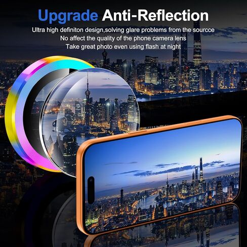 for iPhone 17 Camera Lens Protector, Individual Metal Ring Tempered Glass Lens Cover,[Strong Adsorption] Scratch Resistant Thin HD Clear Lens Cover,1 Set-Black in Kuwait