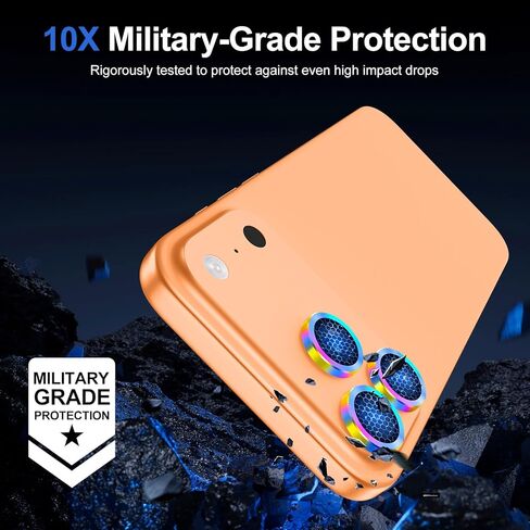 for iPhone 17 Camera Lens Protector, Individual Metal Ring Tempered Glass Lens Cover,[Strong Adsorption] Scratch Resistant Thin HD Clear Lens Cover,1 Set-Black in Kuwait