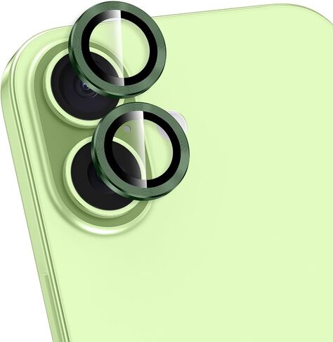 for iPhone 17 Camera Lens Protector, Individual Metal Ring Tempered Glass Lens Cover,[Strong Adsorption] Scratch Resistant Thin HD Clear Lens Cover,1 Set-Black in Kuwait