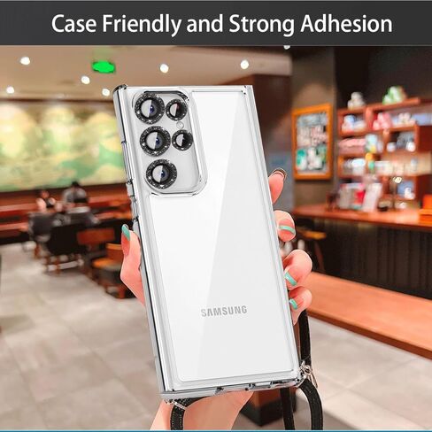 2 مجموعات متوافقة مع Samsung Galaxy S25 Ultra Camera Lens Protector Glitter ، S25 ultra Camera Protector ، غطاء الكاميرا مع إكسسوارات زجاجية مقسمة ، وعلبة الهاتف الخليوي ، أسود ، أسود in Kuwait