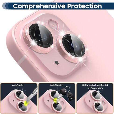 سومان لـ iPhone 15 6.1 بوصة/15 بالإضافة إلى 6.7 بوصة ، واقي عدسة الكاميرا ، سهلة تثبيت 9H الزجاج الفائق مضاد للخلع واقي العدسة المستقلة -blue in Saudi Arabia